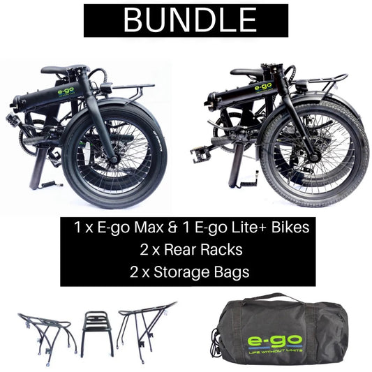 E-Go Max & Lite+ Electric Folding Bike Bundle