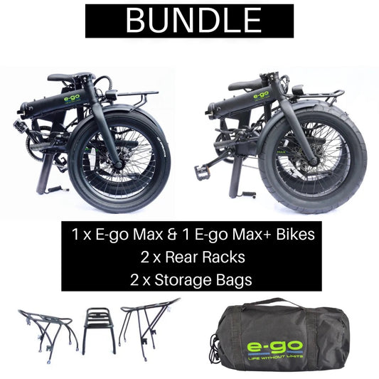 E-Go Max and Max+ Electric Folding Bike Bundle