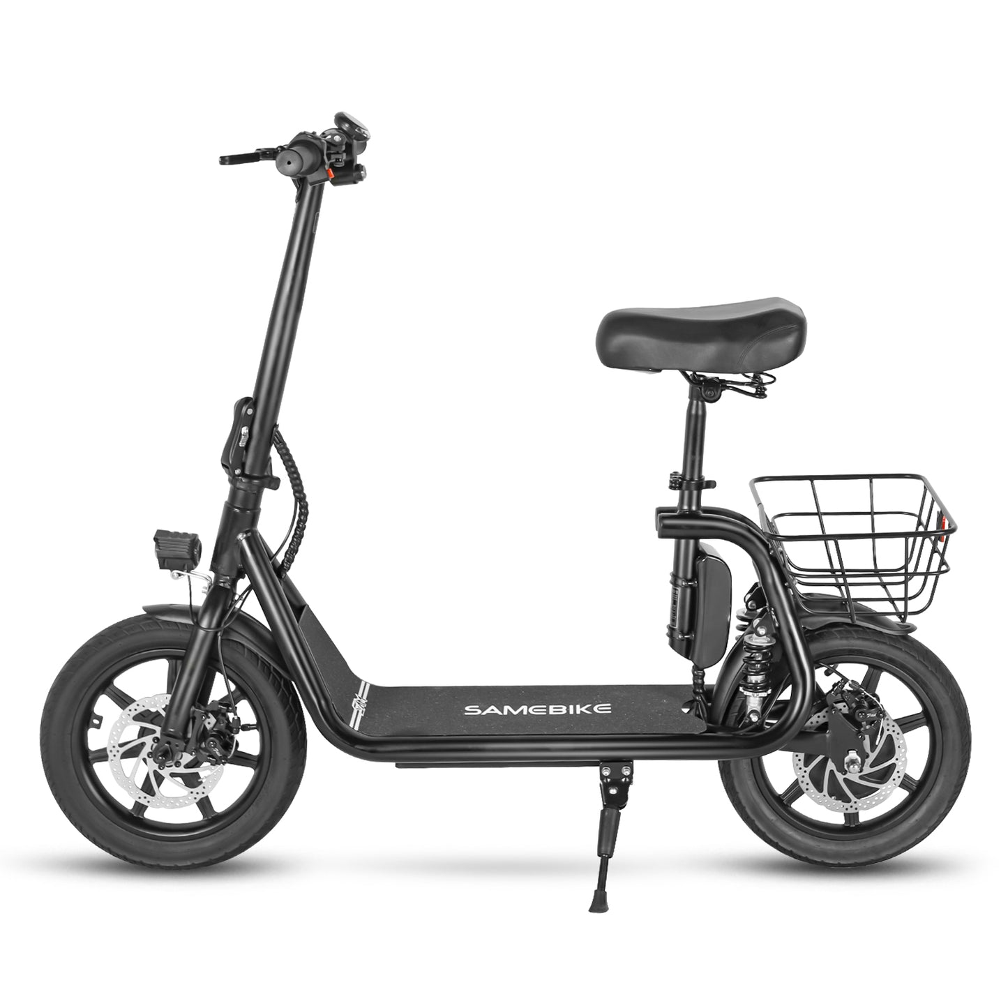 Samebike SM-C02 Electric Scooter with Rear Basket - Pedal Go
