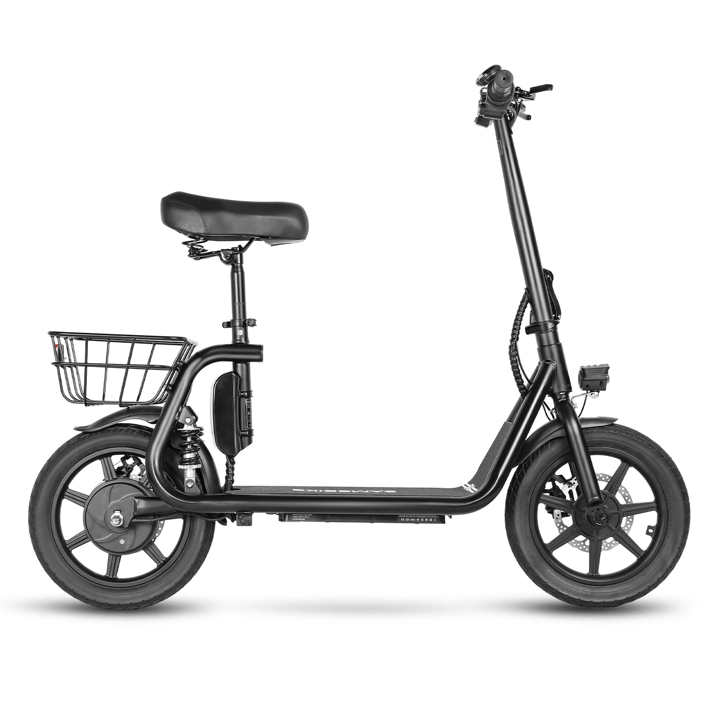 Samebike SM-C02 Electric Scooter with Rear Basket - Pedal Go