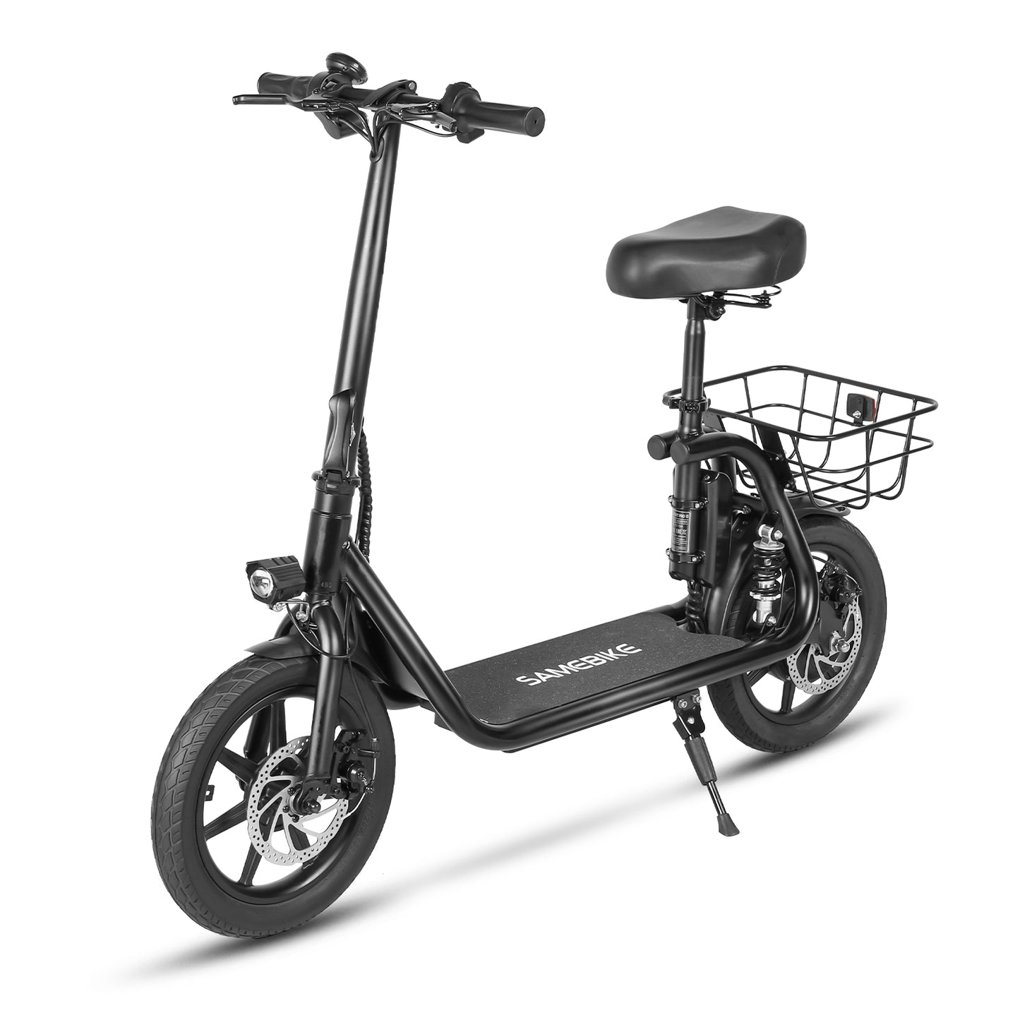 Samebike SM-C02 Electric Scooter with Rear Basket - Pedal Go