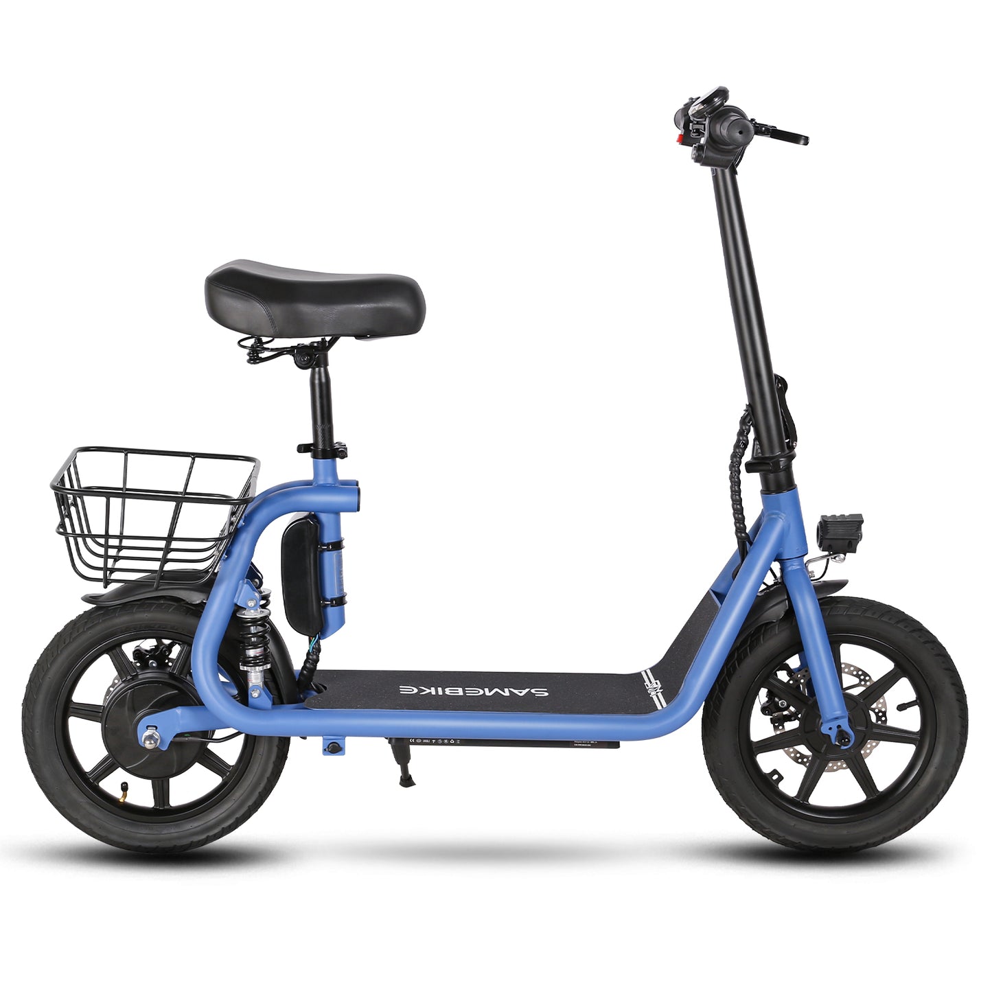 Samebike SM-C02 Electric Scooter with Rear Basket - Pedal Go