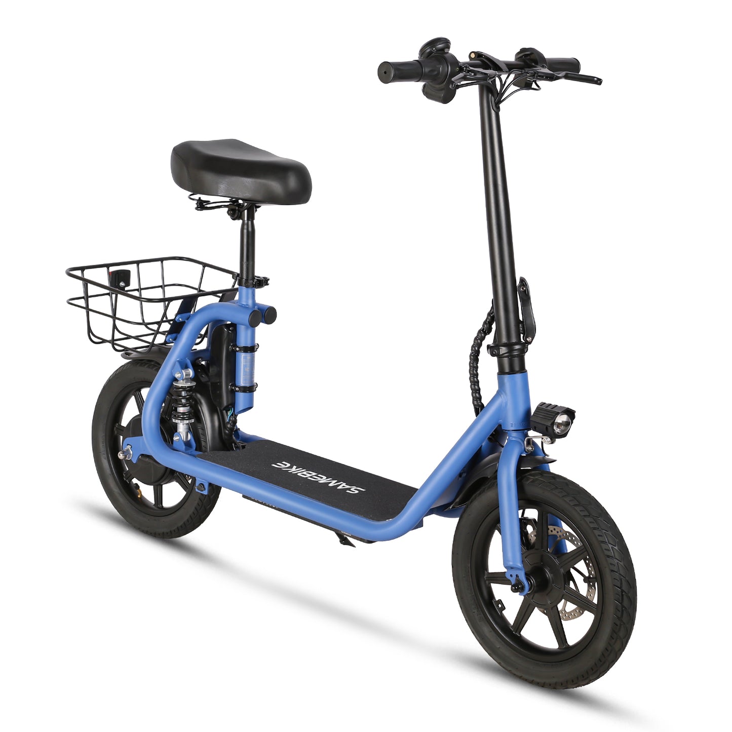 Samebike SM-C02 Electric Scooter with Rear Basket - Pedal Go