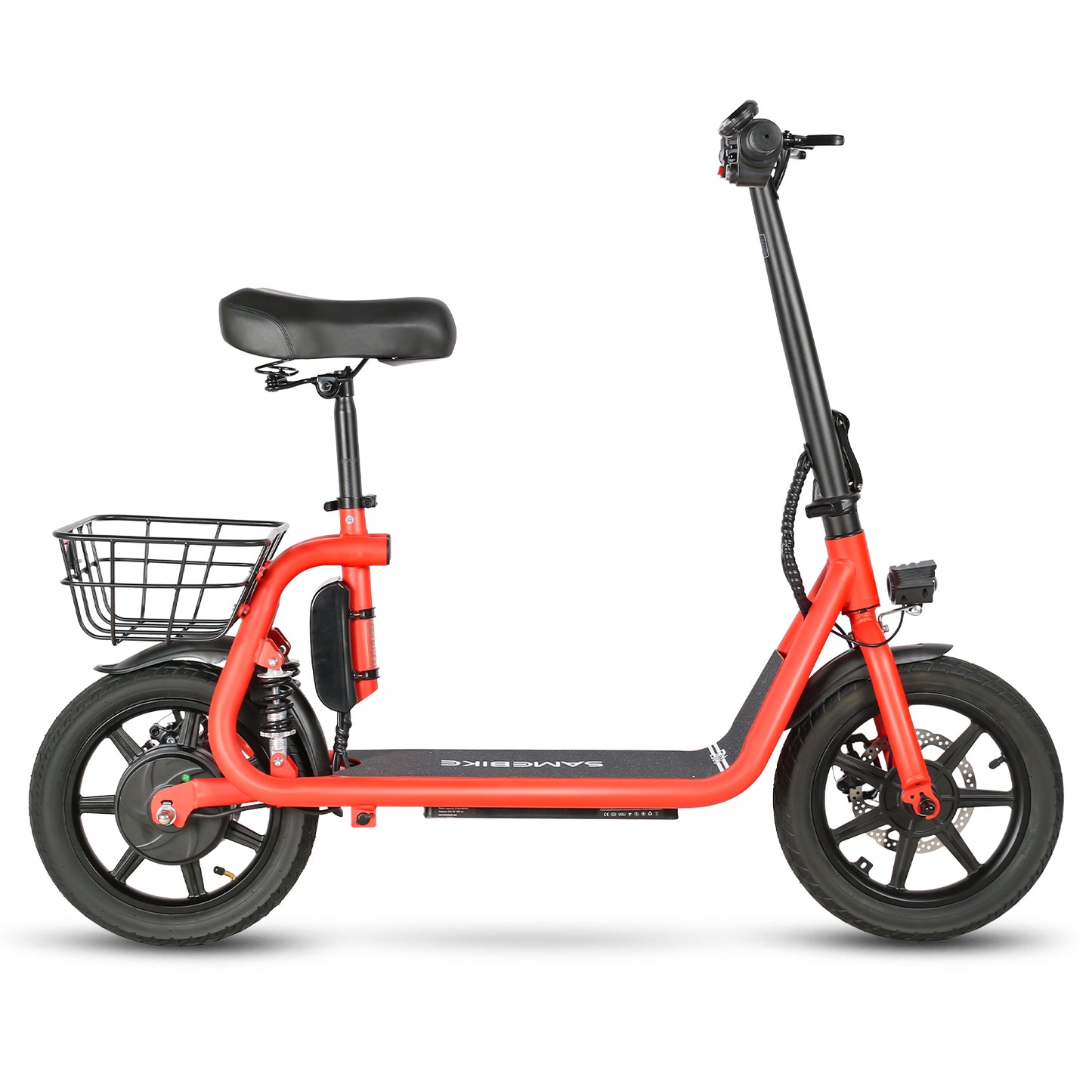 Samebike SM-C02 Electric Scooter with Rear Basket - Pedal Go