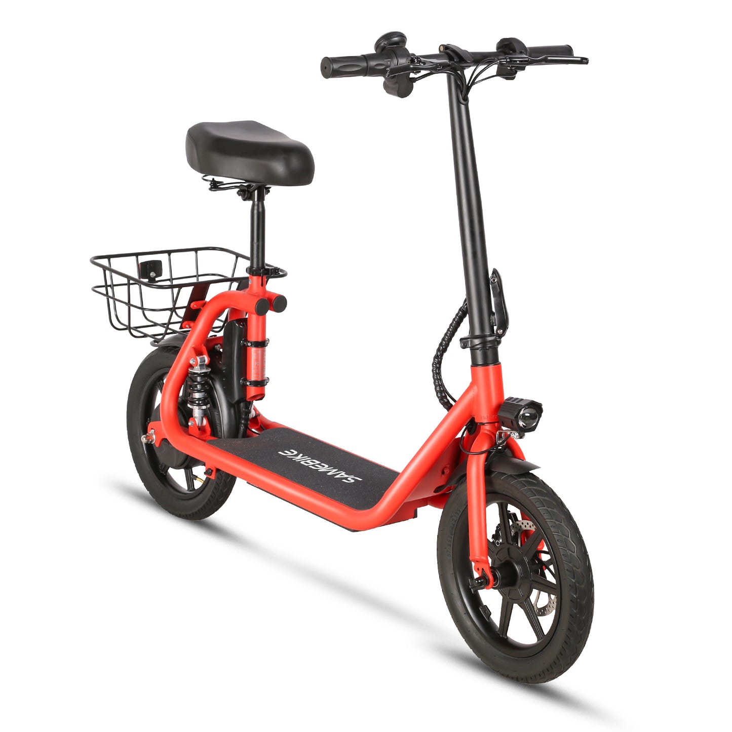 Samebike SM-C02 Electric Scooter with Rear Basket - Pedal Go