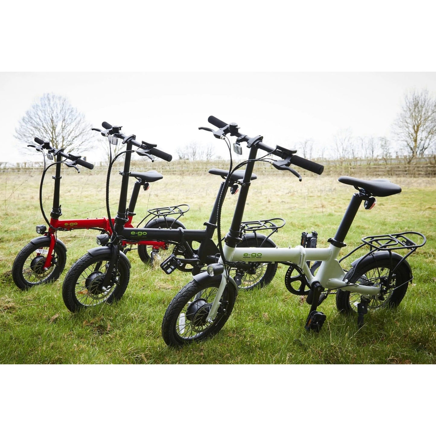 E-Go Lite+ Electric Folding Bike – Twin Pack with Rear Racks and Storage Bags