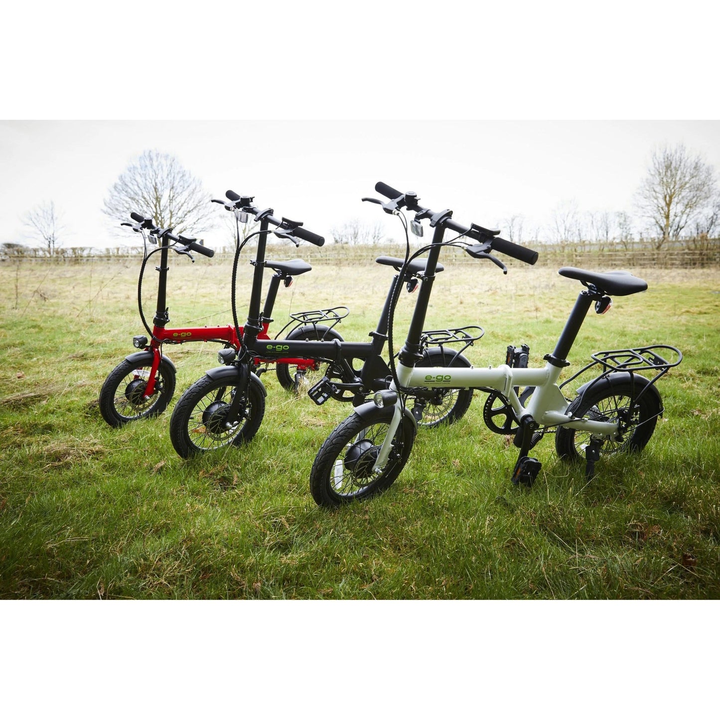 E-Go Max+ Electric Folding Bike - Twin Pack with Rear Racks and Storage Bags