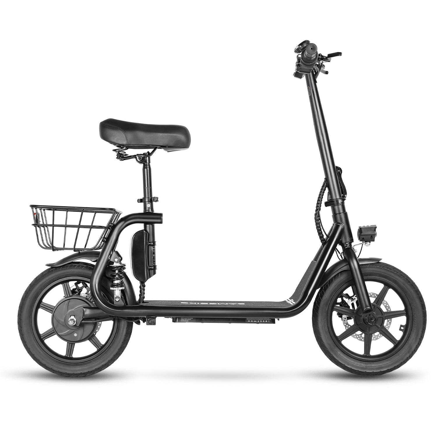 Samebike SM-C02 Electric Scooter with Rear Basket - Pedal Go