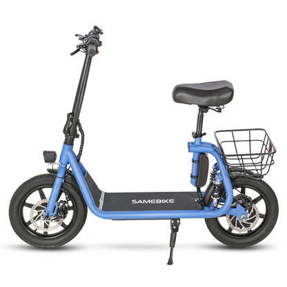Samebike SM-C02 Electric Scooter with Rear Basket - Pedal Go