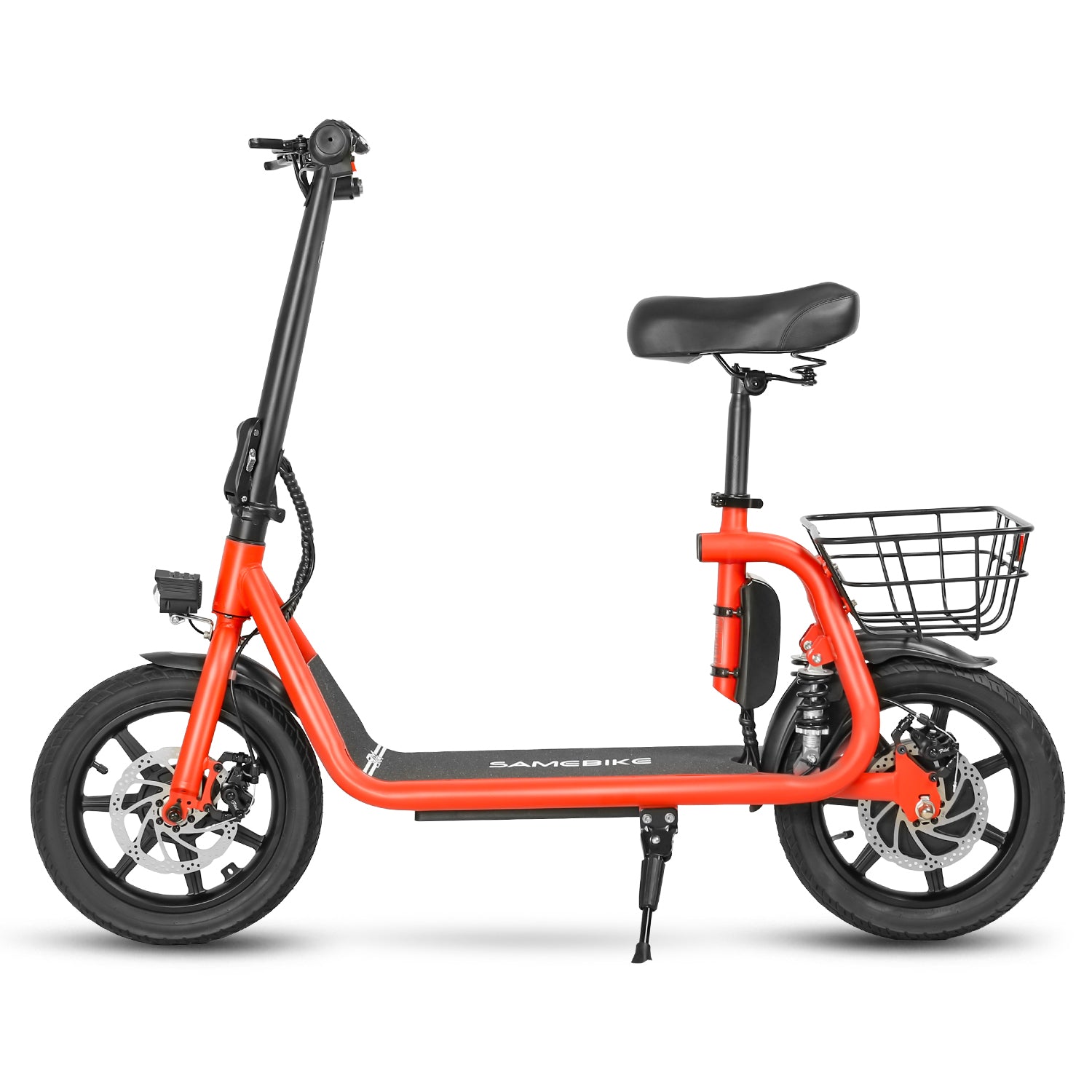 Samebike SM-C02 Electric Scooter with Rear Basket - Pedal Go