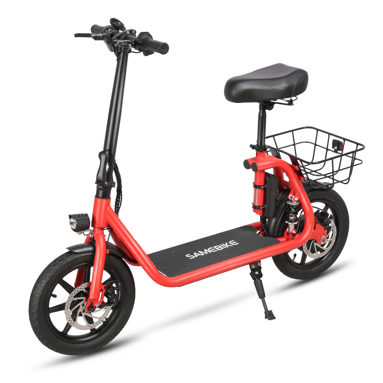 Samebike SM-C02 Electric Scooter with Rear Basket - Pedal Go