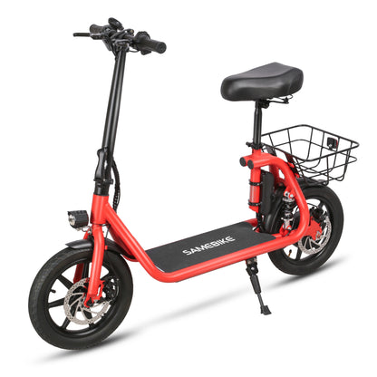 Samebike SM-C02 Electric Scooter with Rear Basket - Pedal Go