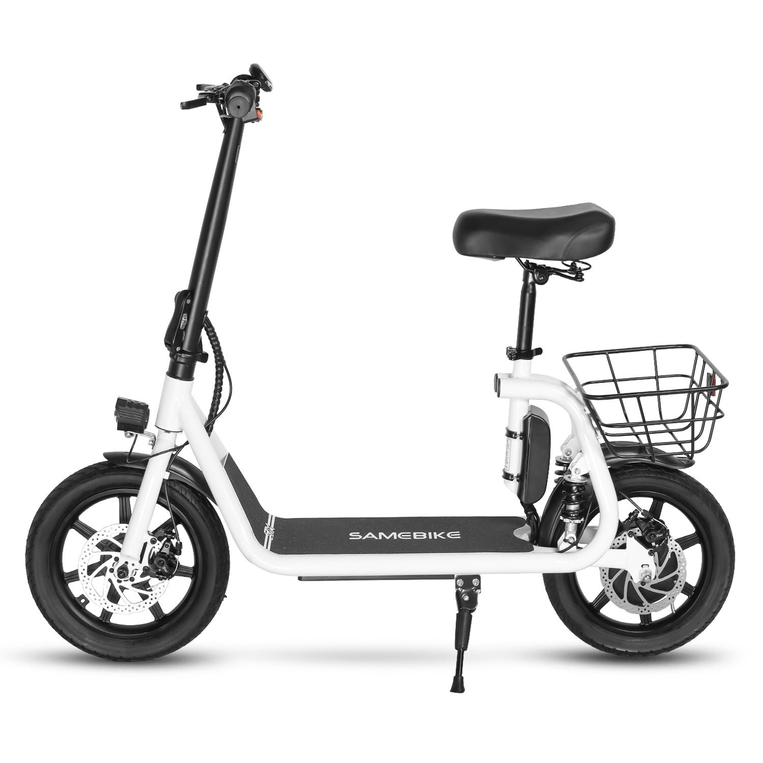 Samebike SM-C02 Electric Scooter with Rear Basket - Pedal Go