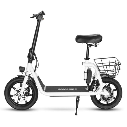 Samebike SM-C02 Electric Scooter with Rear Basket - Pedal Go